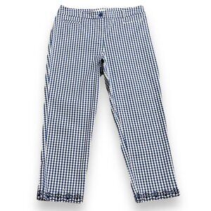 Talbots Cropped Pants Size 10‎ Gingham Embroidery Cottage Country Nautical